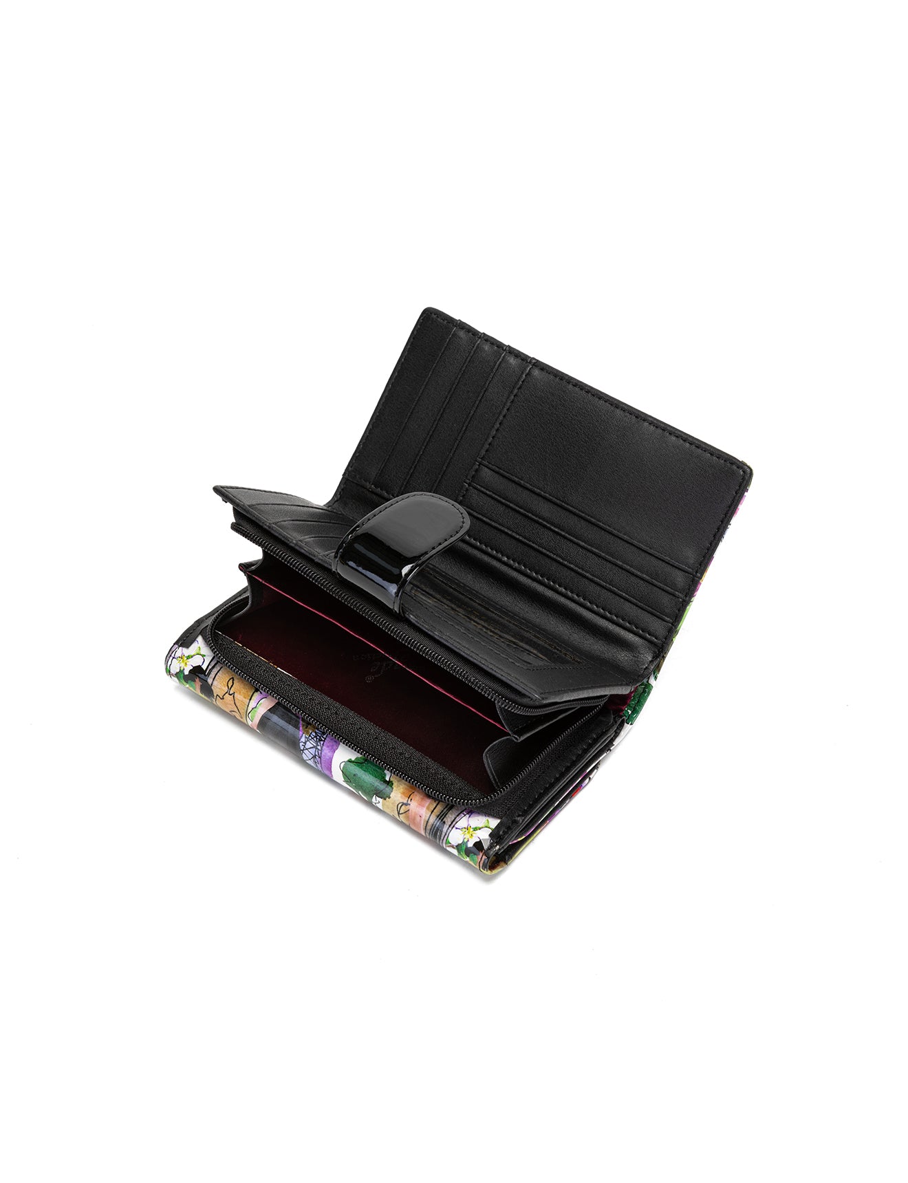 PARIS MEDIUM PATENT LEATHER WALLET WITH RFID WITH RFID - PARIS PRINT