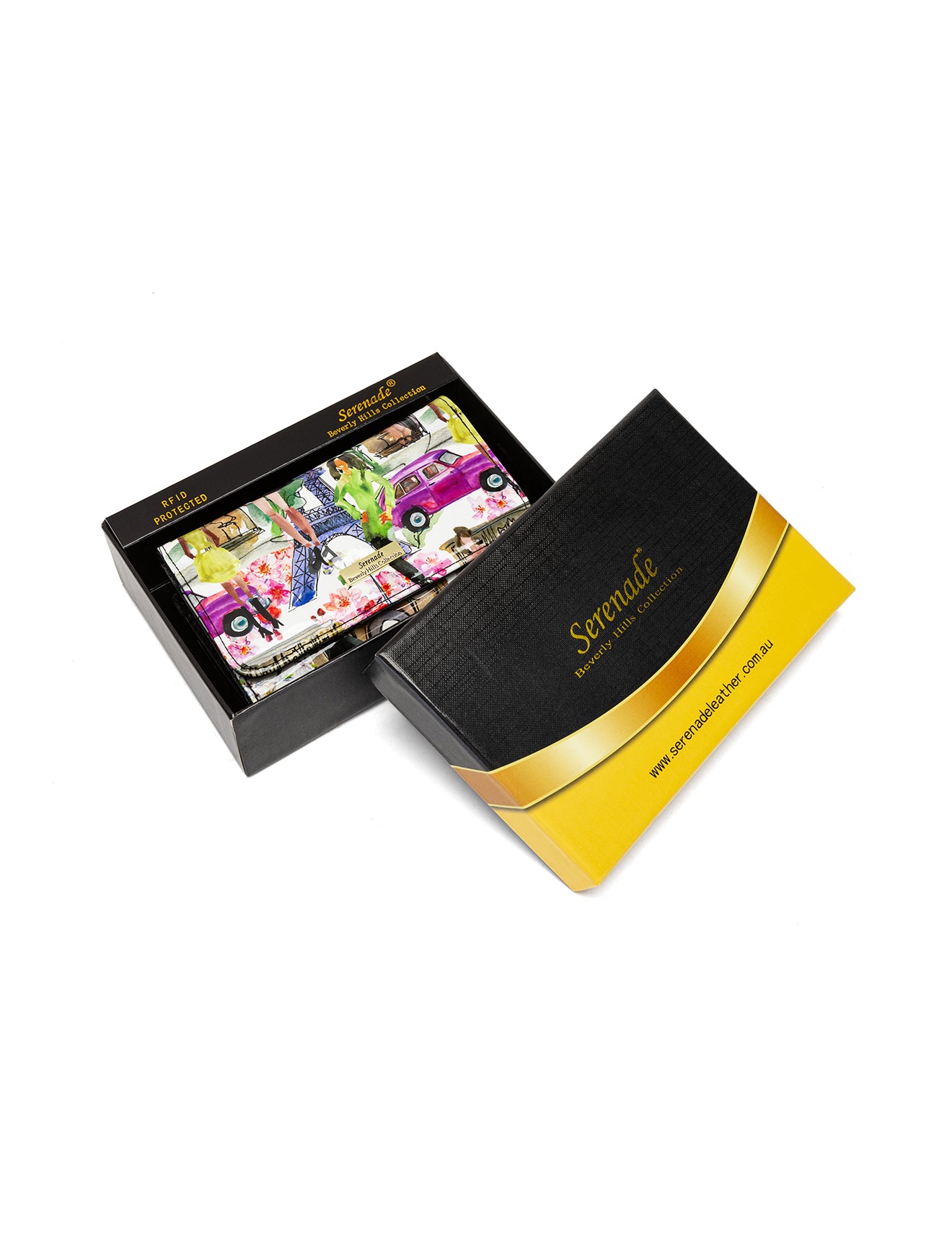 PARIS MEDIUM PATENT LEATHER WALLET WITH RFID WITH RFID - PARIS PRINT