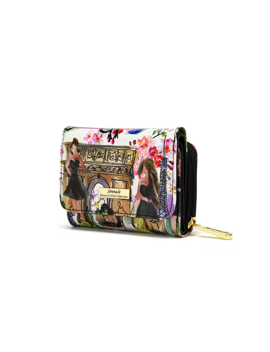PARIS SMALL PATENT LEATHER WALLET WITH RFID WITH RFID - PARIS PRINT