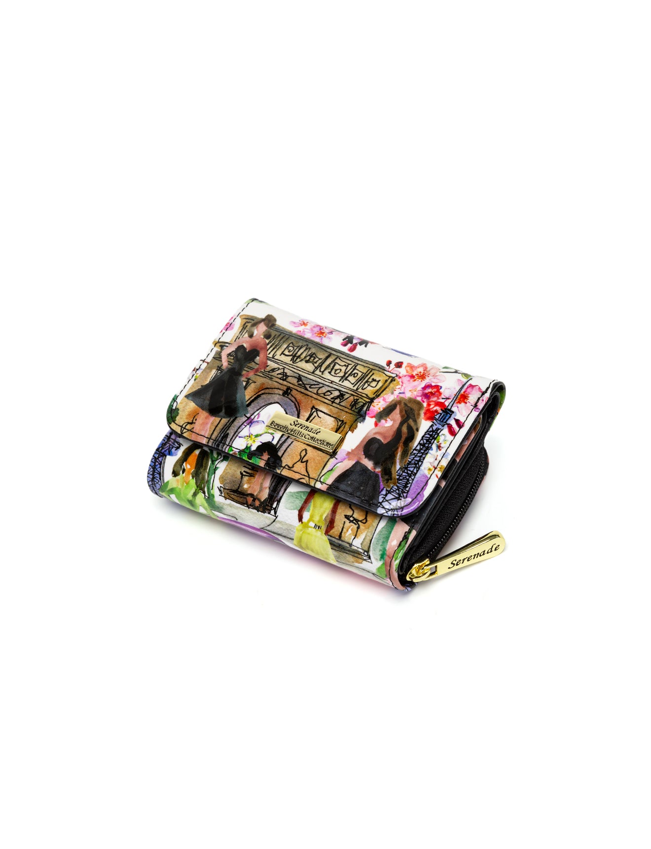 PARIS SMALL PATENT LEATHER WALLET WITH RFID WITH RFID - PARIS PRINT