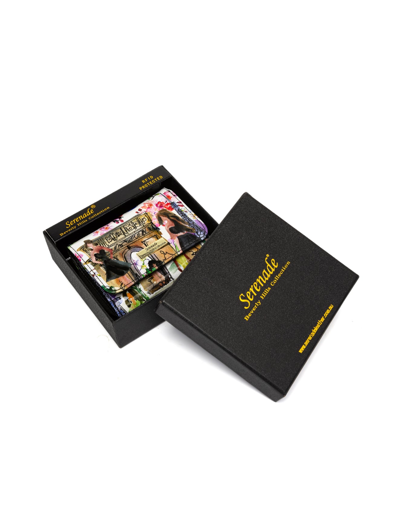 PARIS SMALL PATENT LEATHER WALLET WITH RFID WITH RFID - PARIS PRINT
