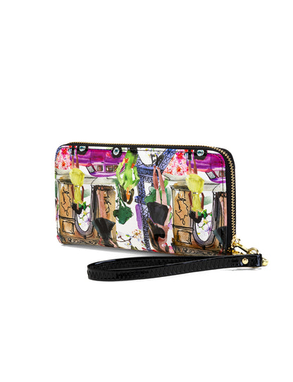 PARIS ZIP AROUND PATENT LEATHER WALLET WITH RFID WITH RFID - PARIS PRINT