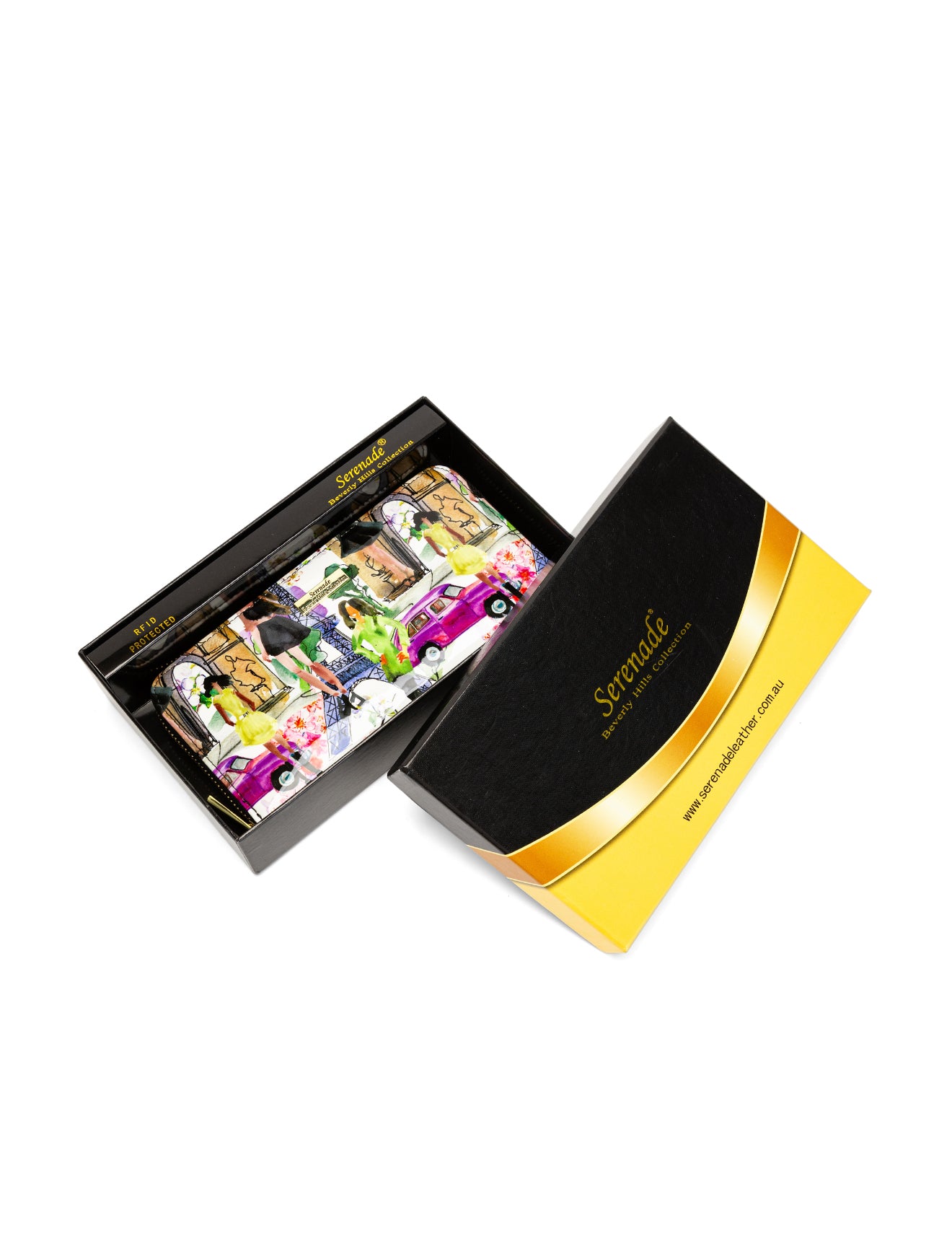 PARIS ZIP AROUND PATENT LEATHER WALLET WITH RFID WITH RFID - PARIS PRINT