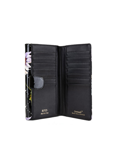 DAISY LARGE PATENT LEATHER WALLET WITH RFID - DAISY PRINT
