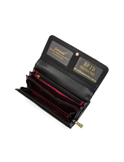 DAISY LARGE PATENT LEATHER WALLET WITH RFID - DAISY PRINT