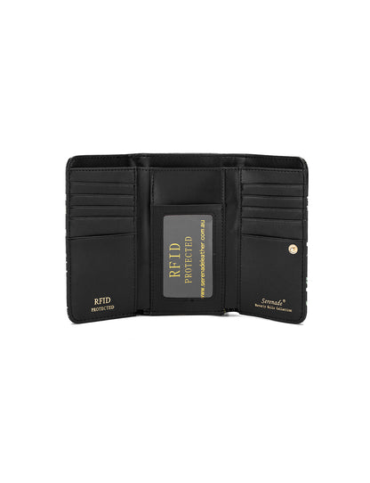 DAISY MEDIUM PATENT LEATHER WALLET WITH RFID - DAISY PRINT