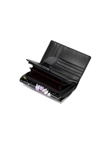 DAISY MEDIUM PATENT LEATHER WALLET WITH RFID - DAISY PRINT