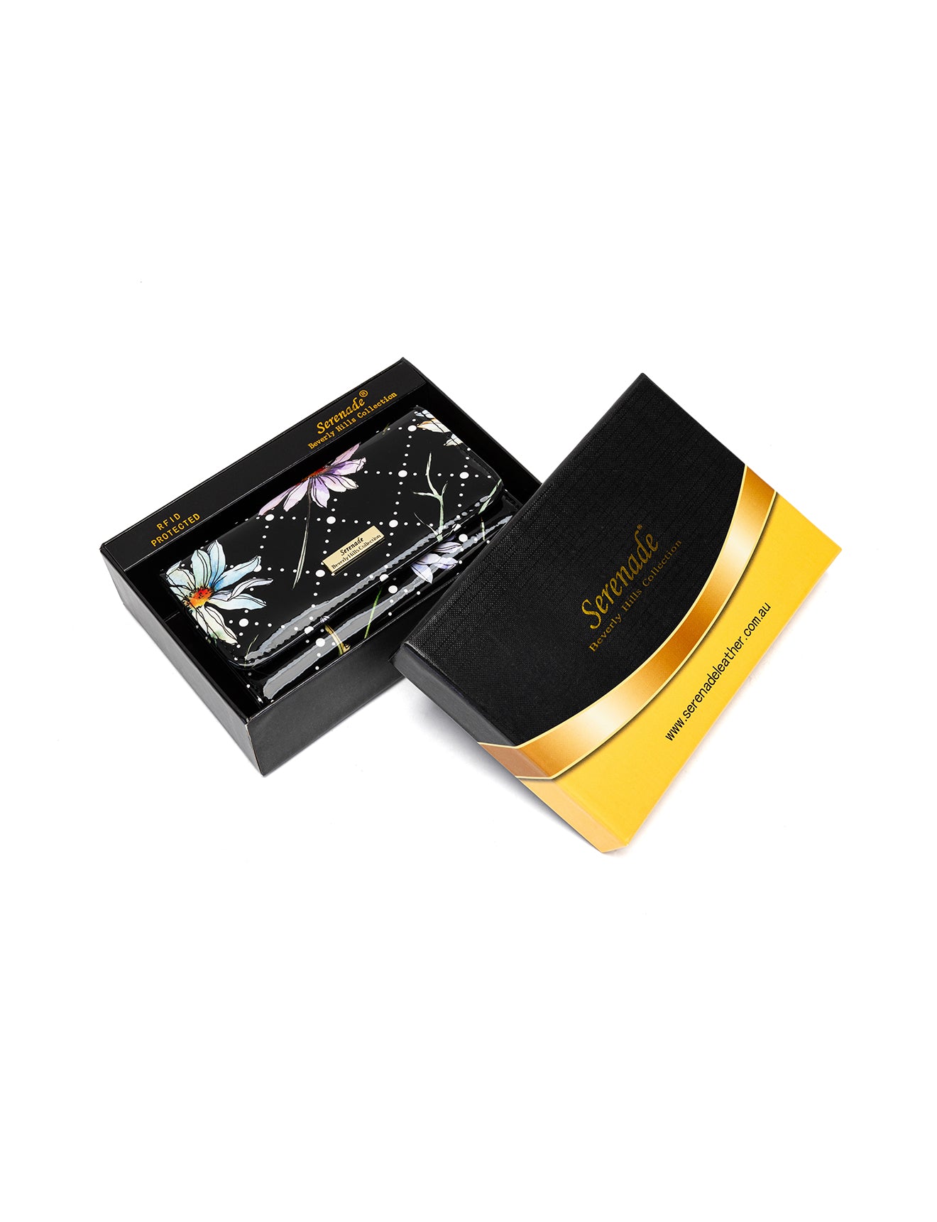 DAISY MEDIUM PATENT LEATHER WALLET WITH RFID - DAISY PRINT