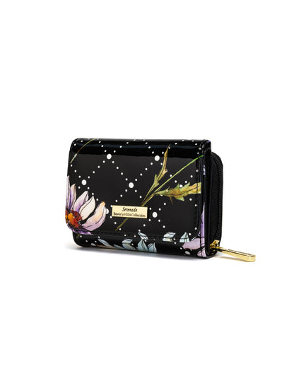 DAISY SMALL PATENT LEATHER WALLET WITH RFID - DAISY PRINT