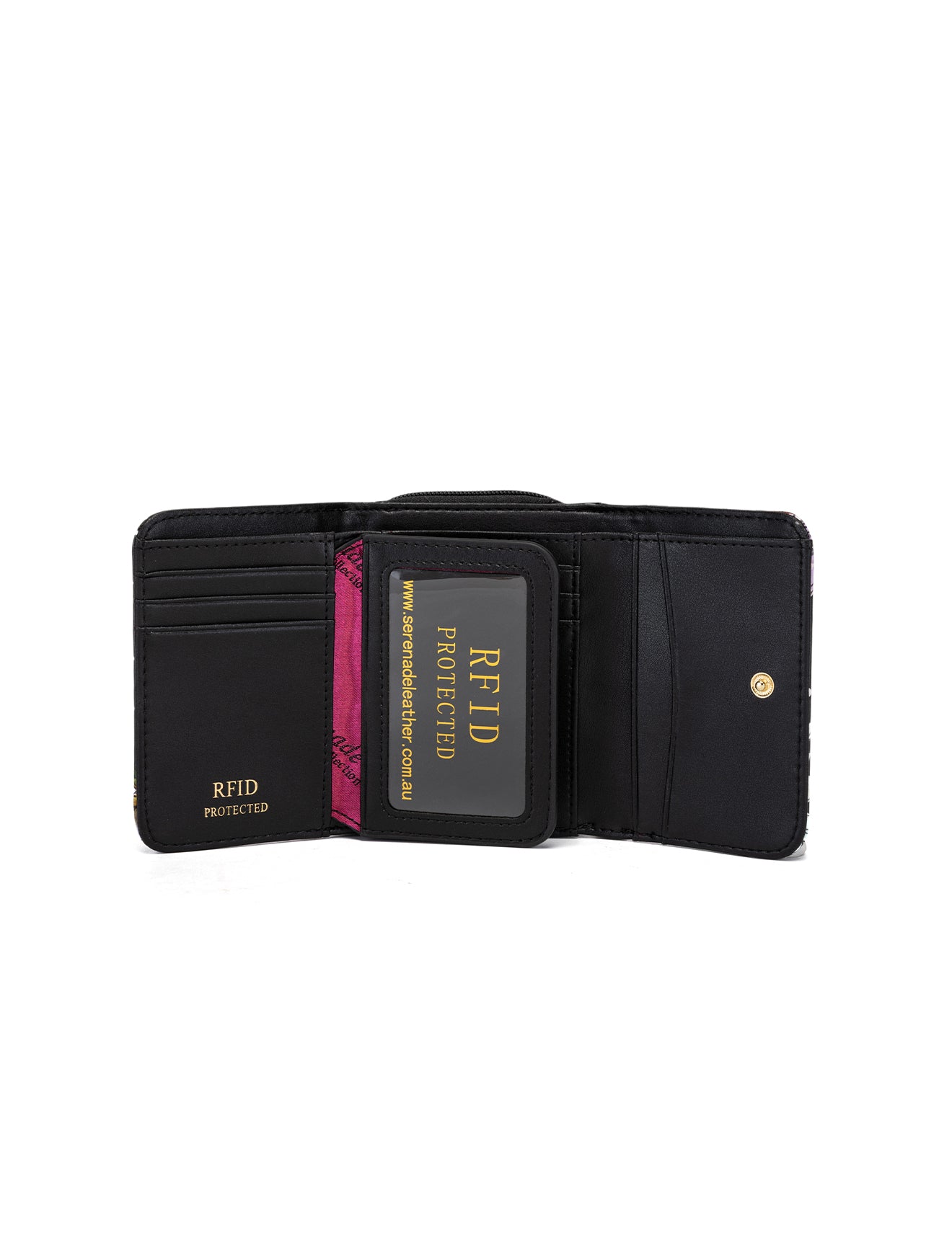 DAISY SMALL PATENT LEATHER WALLET WITH RFID - DAISY PRINT