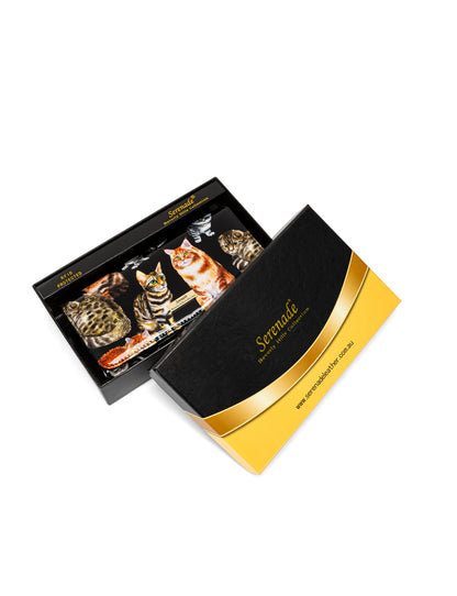 CATS MEOW LARGE PATENT LEATHER WALLET WITH RFID - CAT PRINT