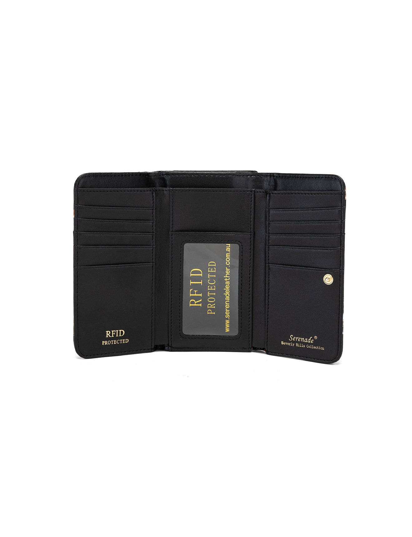 CATS MEOW MEDIUM PATENT LEATHER WALLET WITH RFID - CAT PRINT