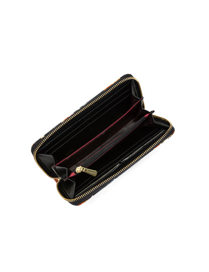 CATS MEOW ZIP AROUND PATENT LEATHER WALLET WITH RFID - CAT PRINT
