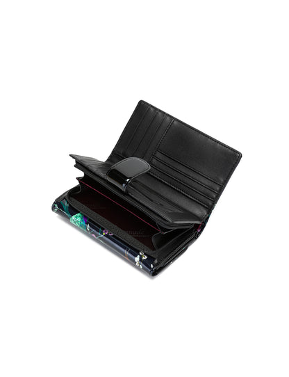 HUMMINGBIRD SINGS MEDIUM PATENT LEATHER WALLET WITH RFID - BIRD PRINT