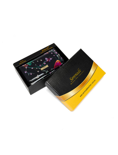 HUMMINGBIRD SINGS MEDIUM PATENT LEATHER WALLET WITH RFID - BIRD PRINT