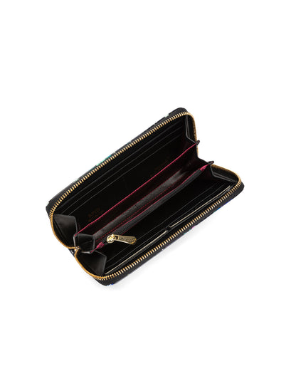 HUMMINGBIRD SINGS ZIP AROUND PATENT LEATHER WALLET WITH RFID - BIRD PRINT