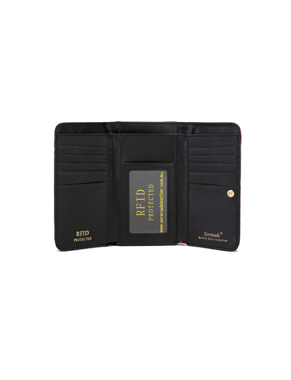 ROSETTA MEDIUM PATENT LEATHER  WALLET WITH RFID - ROSE PRINT