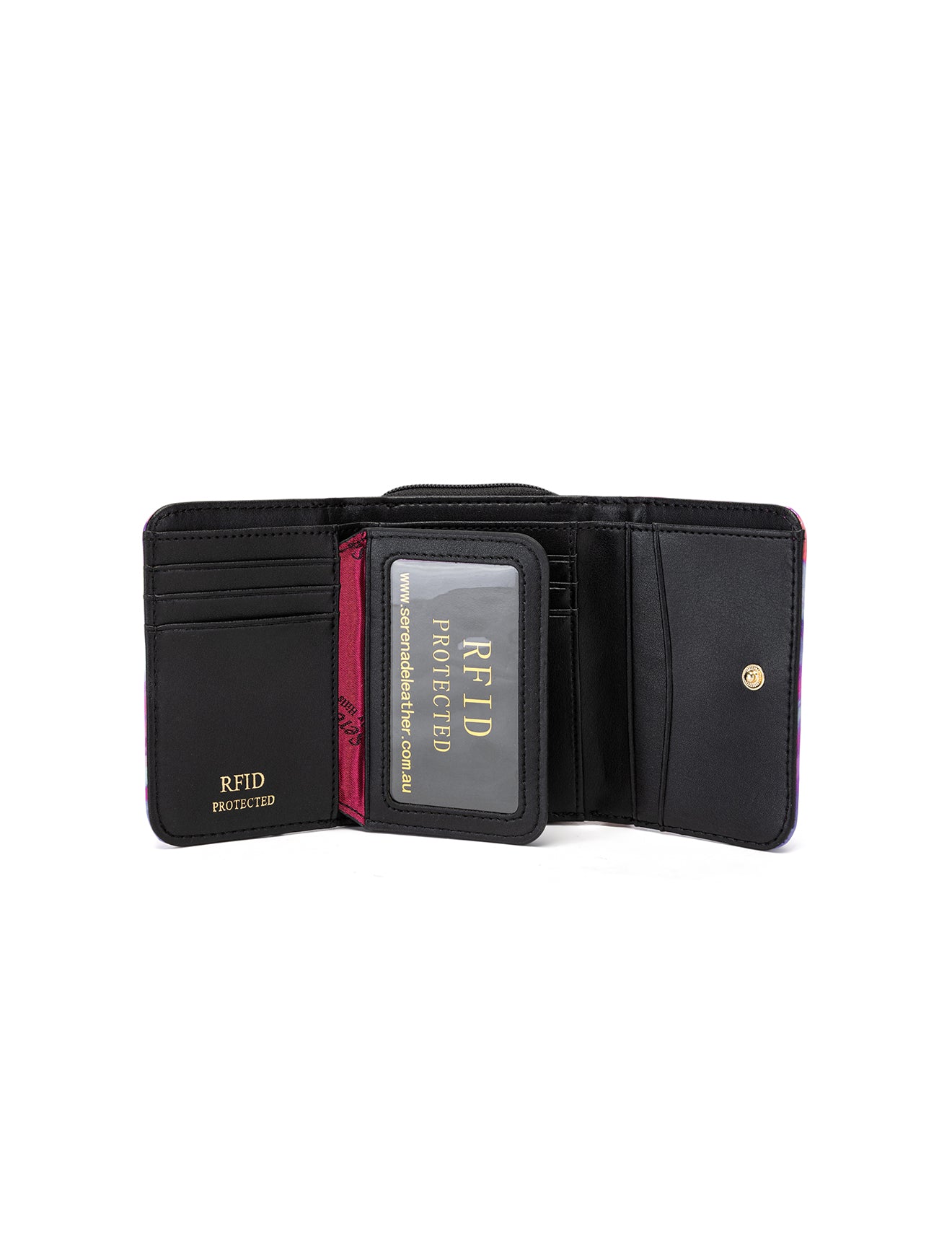 ROSETTA SMALL PATENT LEATHER WALLET WITH RFID - ROSE PRINT