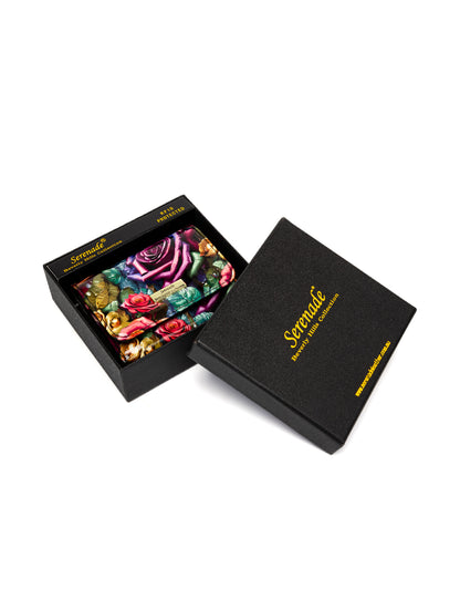ROSETTA SMALL PATENT LEATHER WALLET WITH RFID - ROSE PRINT