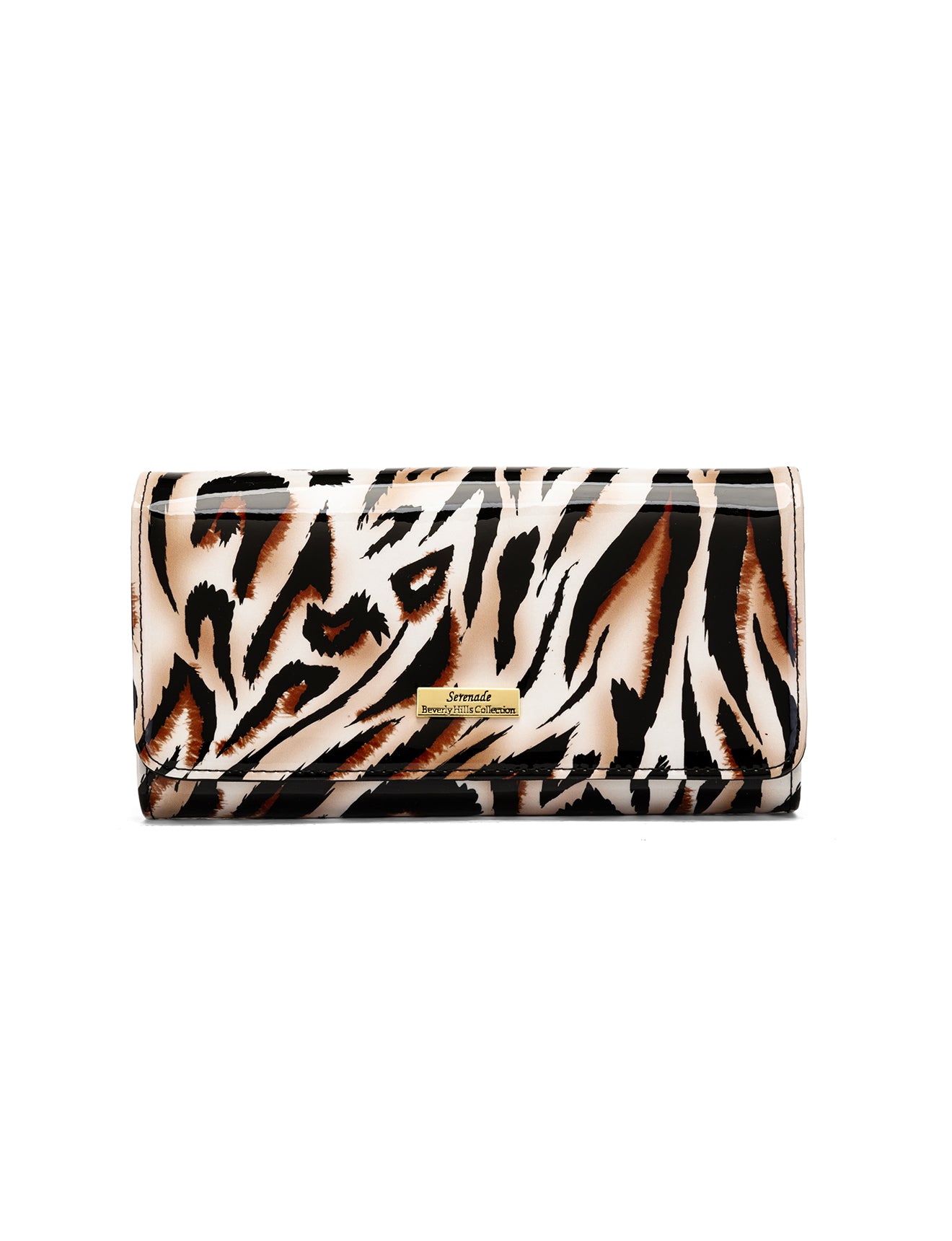 COUGAR LARGE PATENT LEATHER WALLET WITH RFID - COUGAR PRINT