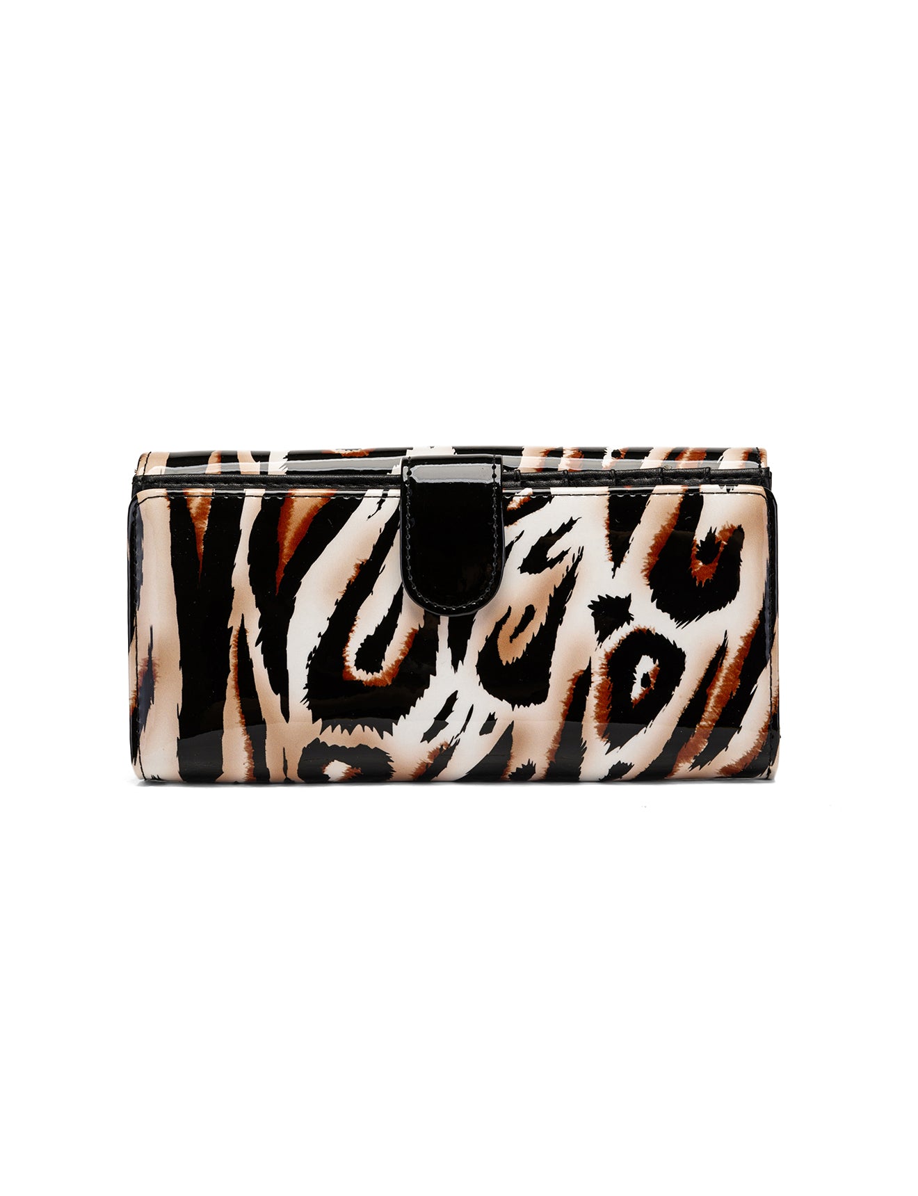 COUGAR LARGE PATENT LEATHER WALLET WITH RFID - COUGAR PRINT