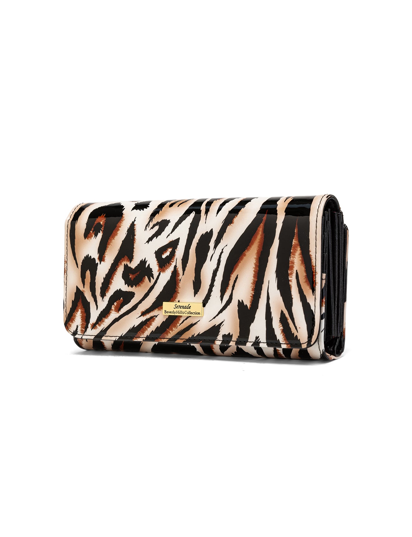 COUGAR LARGE PATENT LEATHER WALLET WITH RFID - COUGAR PRINT
