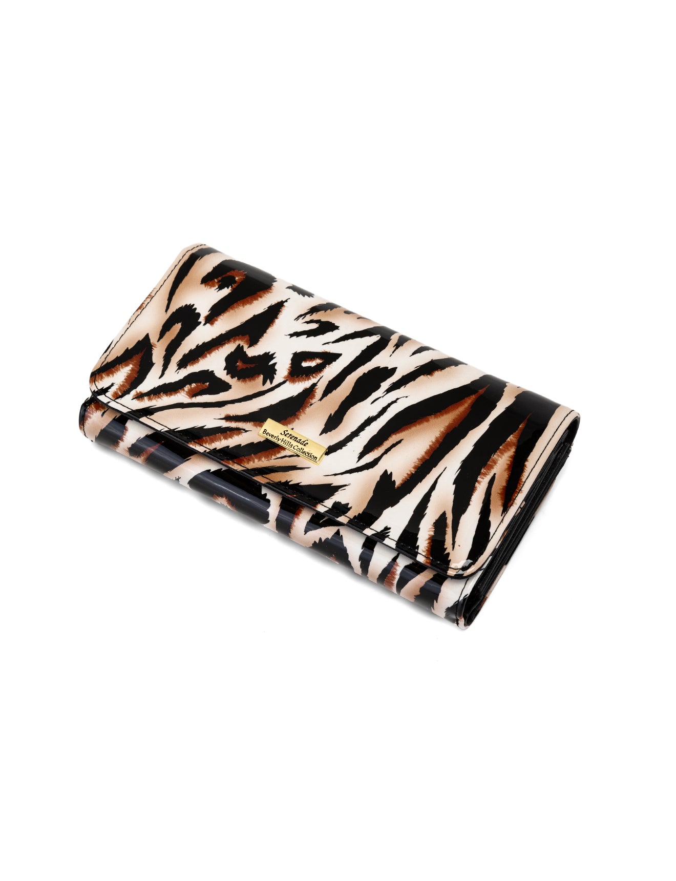 COUGAR LARGE PATENT LEATHER WALLET WITH RFID - COUGAR PRINT