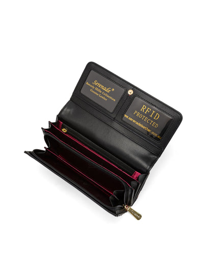 COUGAR LARGE PATENT LEATHER WALLET WITH RFID - COUGAR PRINT