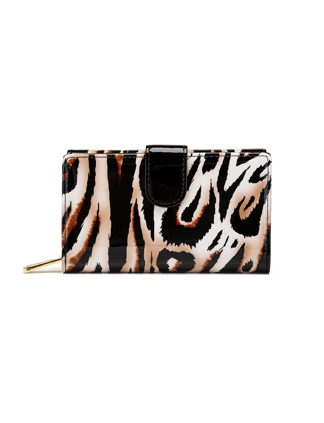 COUGAR MEDIUM PATENT LEATHER WALLET WITH RFID - COUGAR PRINT