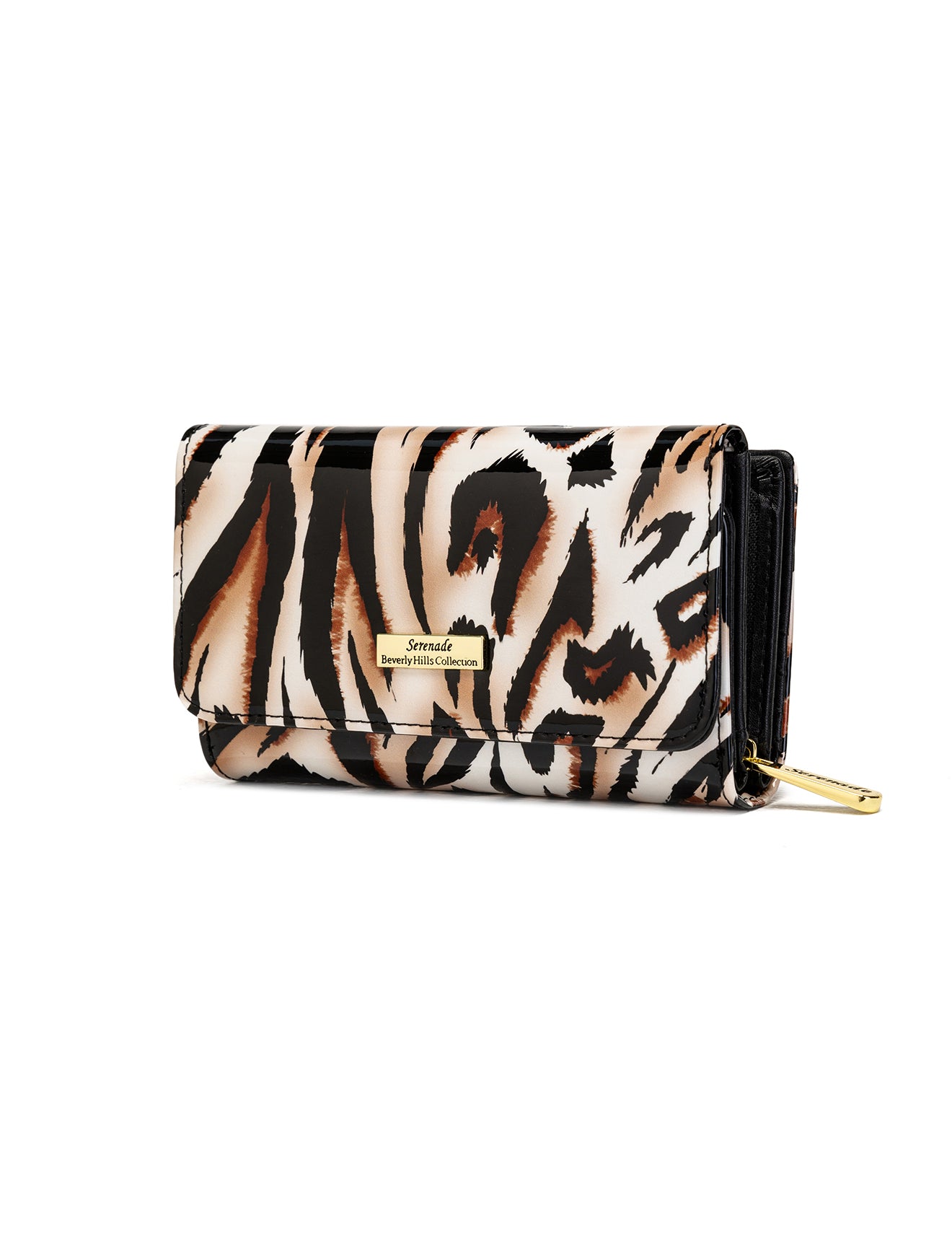COUGAR MEDIUM PATENT LEATHER WALLET WITH RFID - COUGAR PRINT
