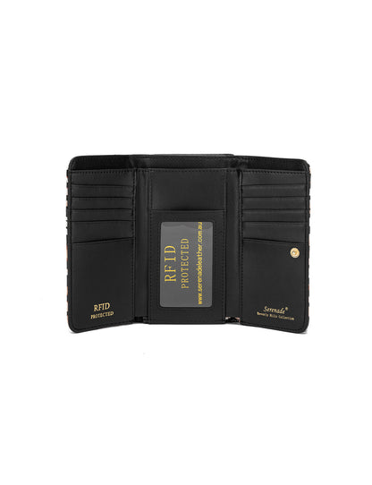 COUGAR MEDIUM PATENT LEATHER WALLET WITH RFID - COUGAR PRINT