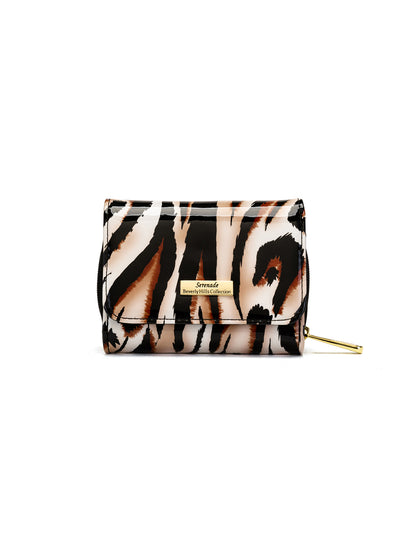COUGAR SMALL PATENT LEATHER WALLET WITH RFID - COUGAR PRINT