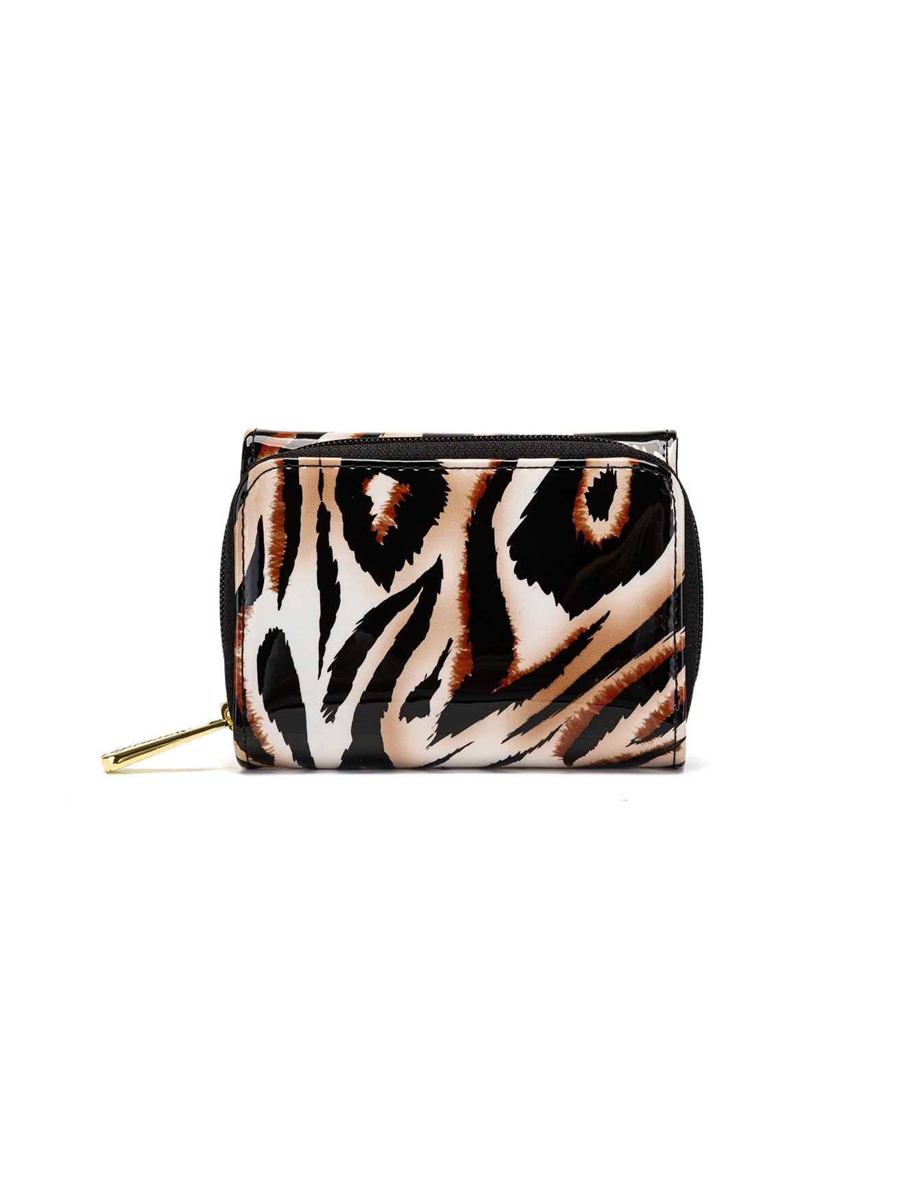 COUGAR SMALL PATENT LEATHER WALLET WITH RFID - COUGAR PRINT