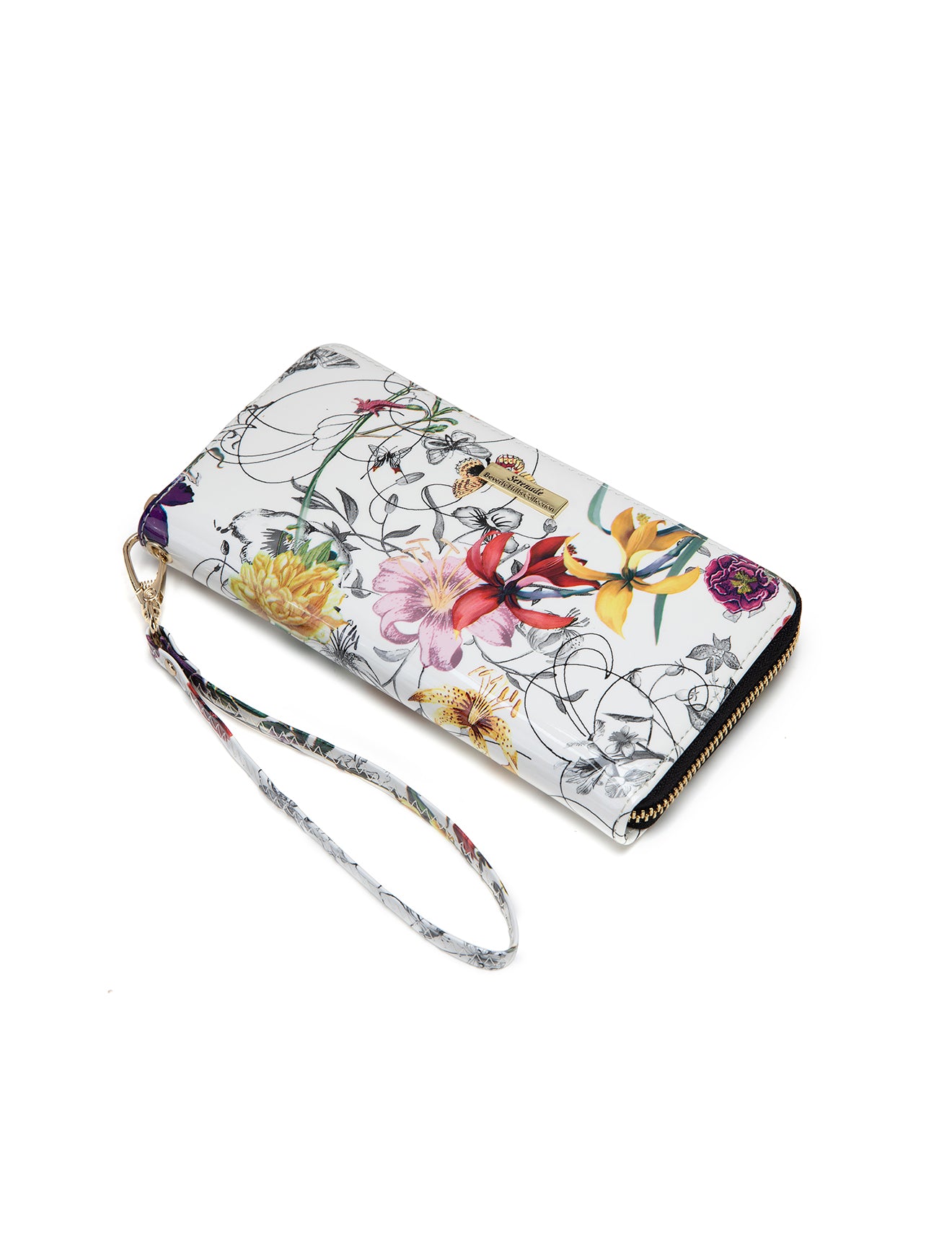 BOTANICS ZIP AROUND  PATENT LEATHER WALLET WITH RFID- WSH4716