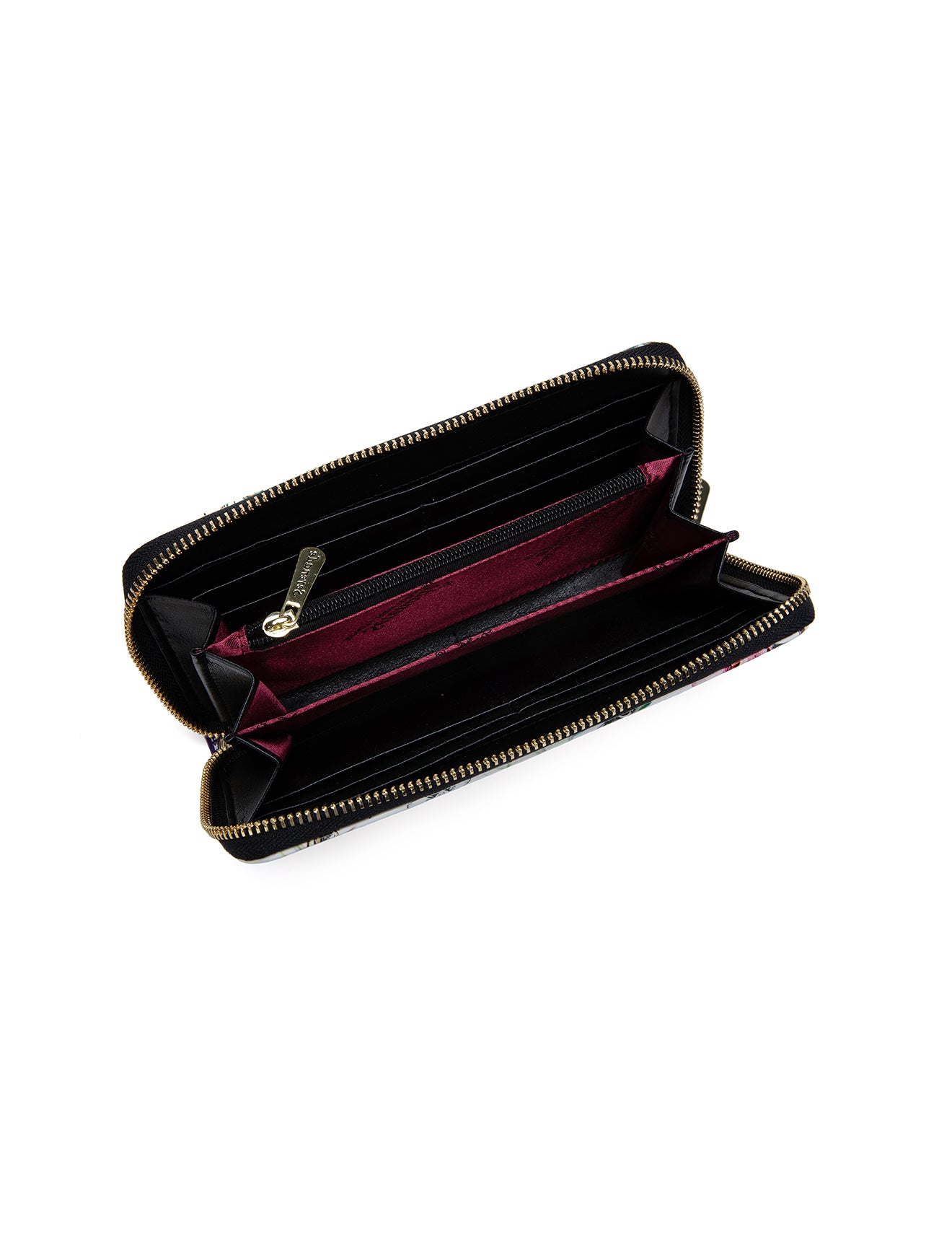 BOTANICS ZIP AROUND  PATENT LEATHER WALLET WITH RFID- WSH4716