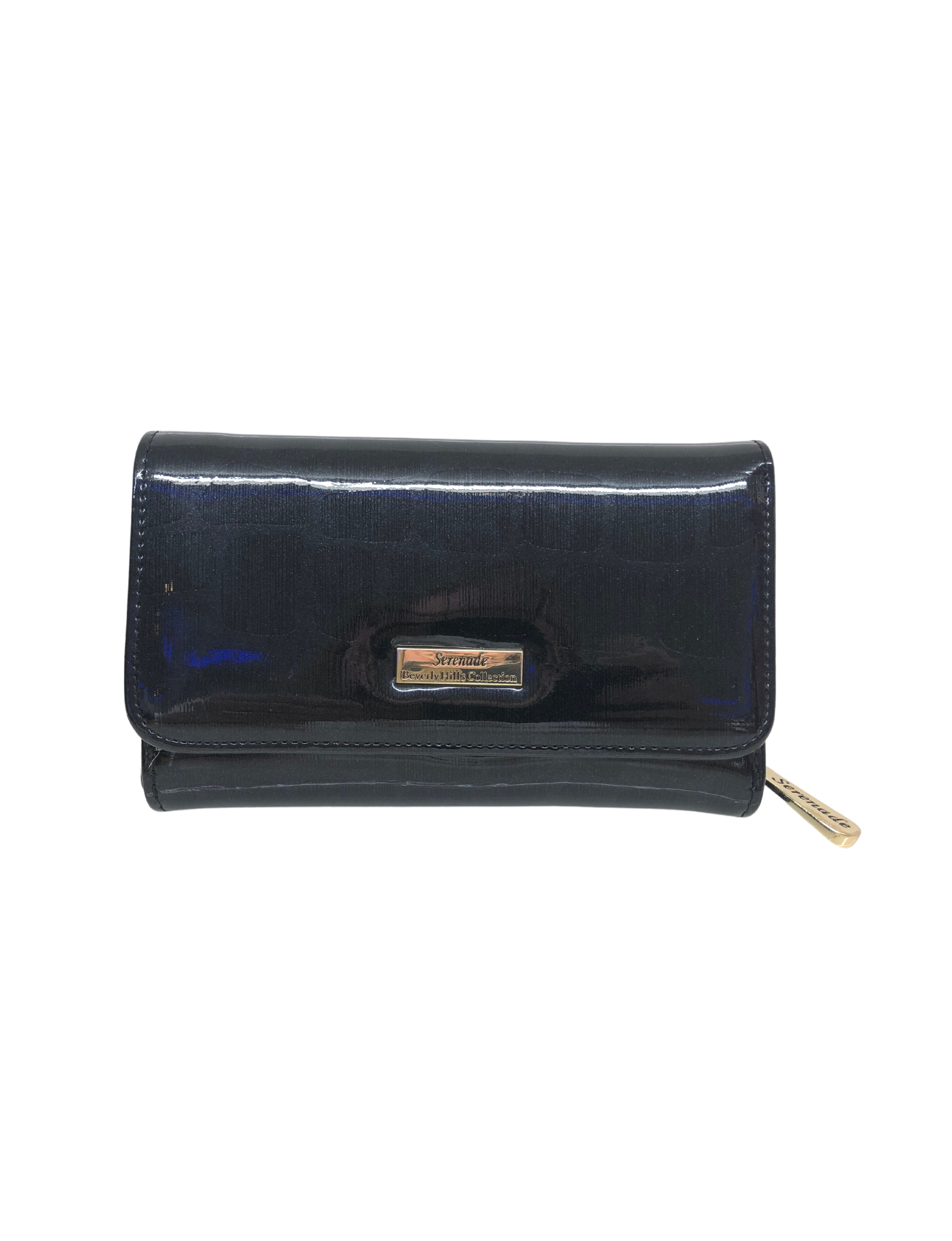 ELENOR MEDIUM PATENT LEATHER RFID WALLET -WSN802-BLK- SALE