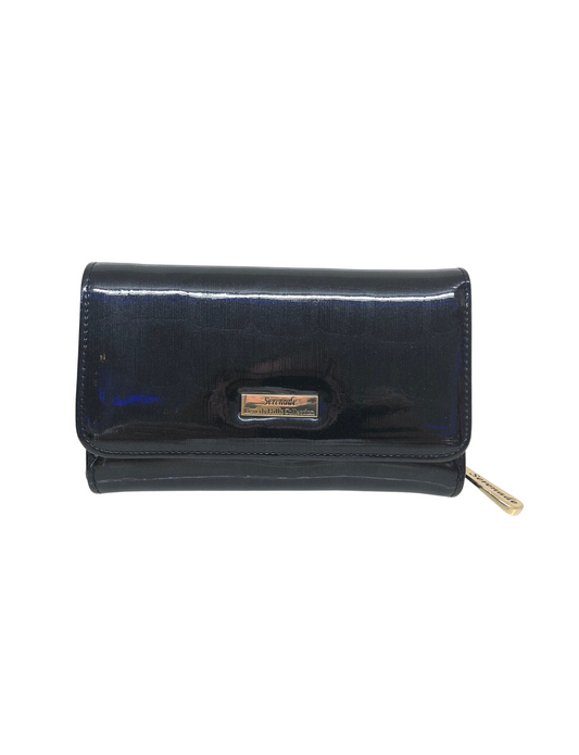 ELENOR MEDIUM PATENT LEATHER RFID WALLET -WSN802-BLK- SALE