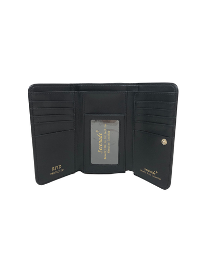 ELENOR MEDIUM PATENT LEATHER RFID WALLET -WSN802-BLK- SALE