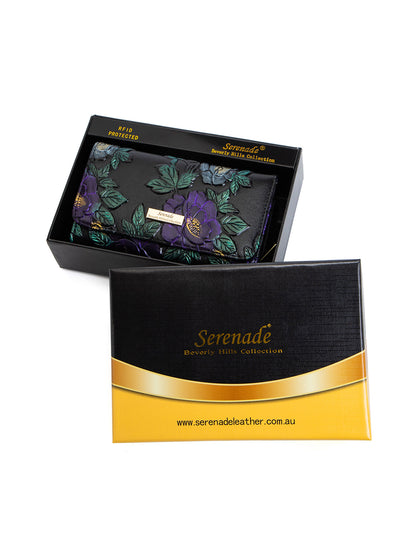 VINCENT MED RFID HAND PAINTED LEATHER WALLET- WSN9802