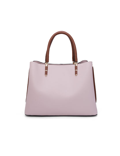 CHARLIE VEGAN TRIPLE COMPARTMENT BAG- XB-2323-PNK/BRN