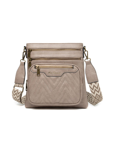 GISELLE VEGAN XBODY BAG- XB-2332-TAUPE- NEW IN
