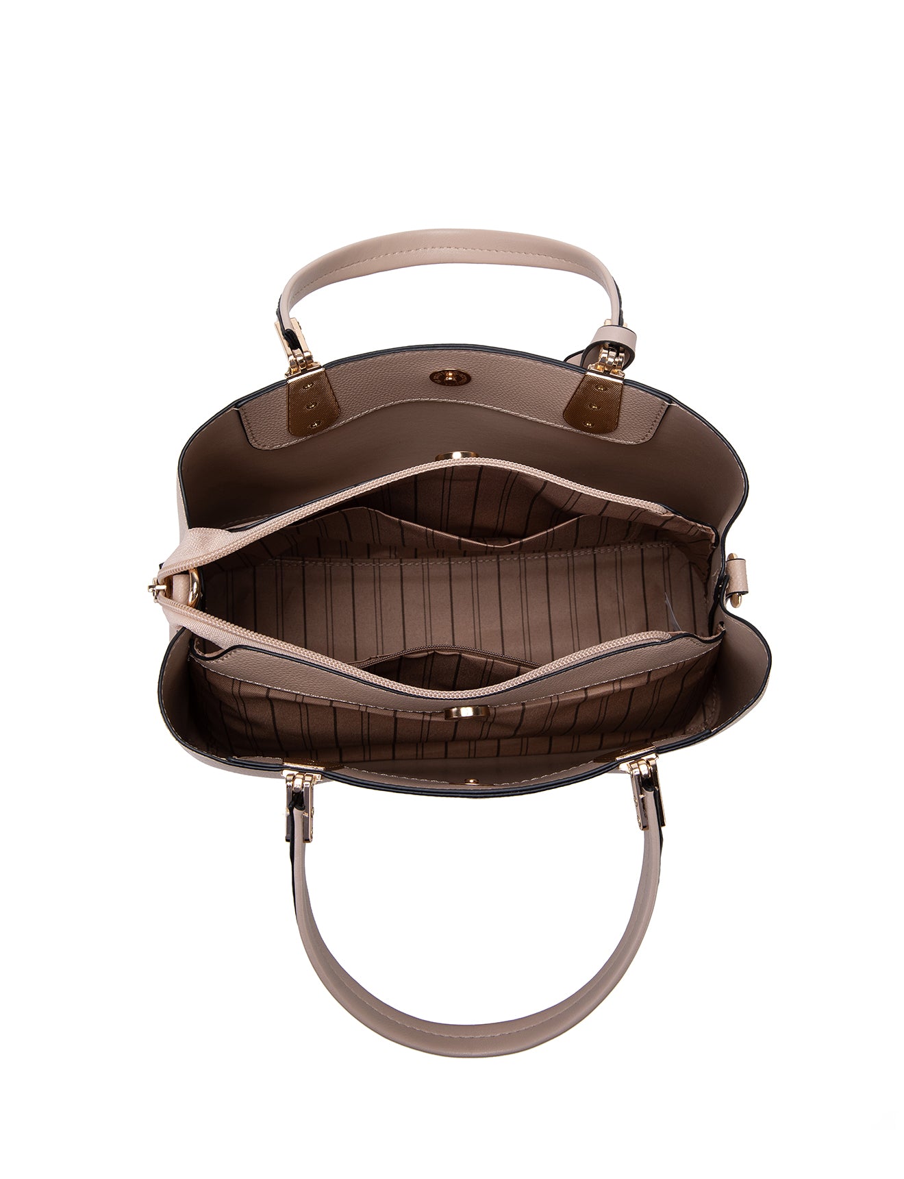 AINSLEY VEGAN TRIPLE COMPARTMENT BAG- XB-2338-TAUPE