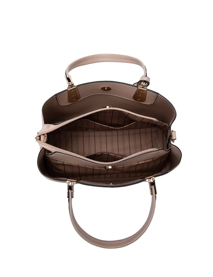 AINSLEY VEGAN TRIPLE COMPARTMENT BAG- XB-2338-TAUPE