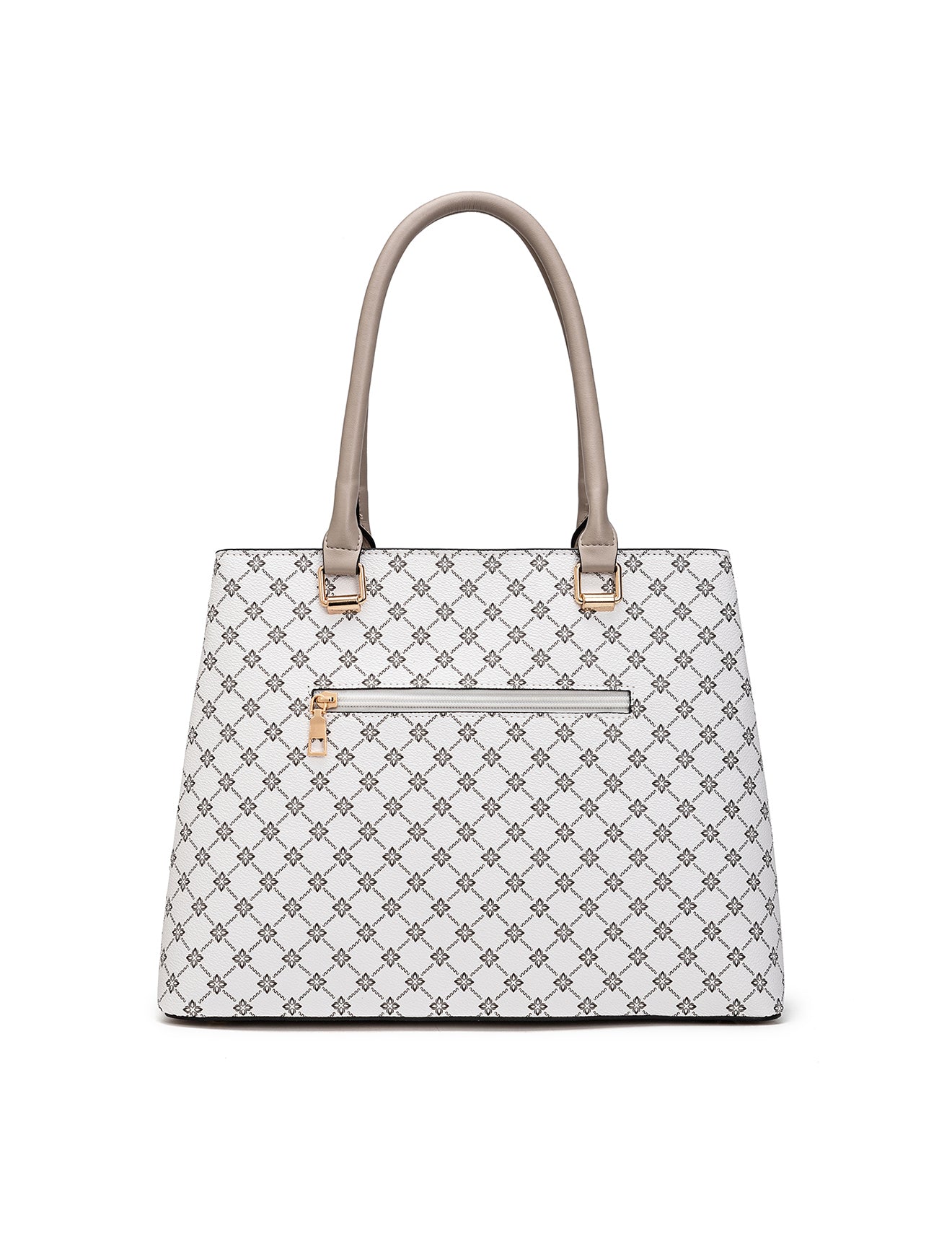 EMMALINE VEGAN BAG - WHITE & TAUPE