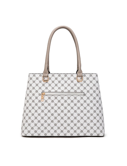 EMMALINE VEGAN BAG - WHITE & TAUPE