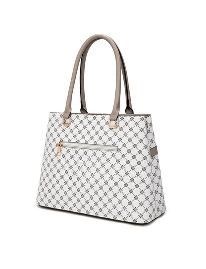 EMMALINE VEGAN BAG - WHITE & TAUPE