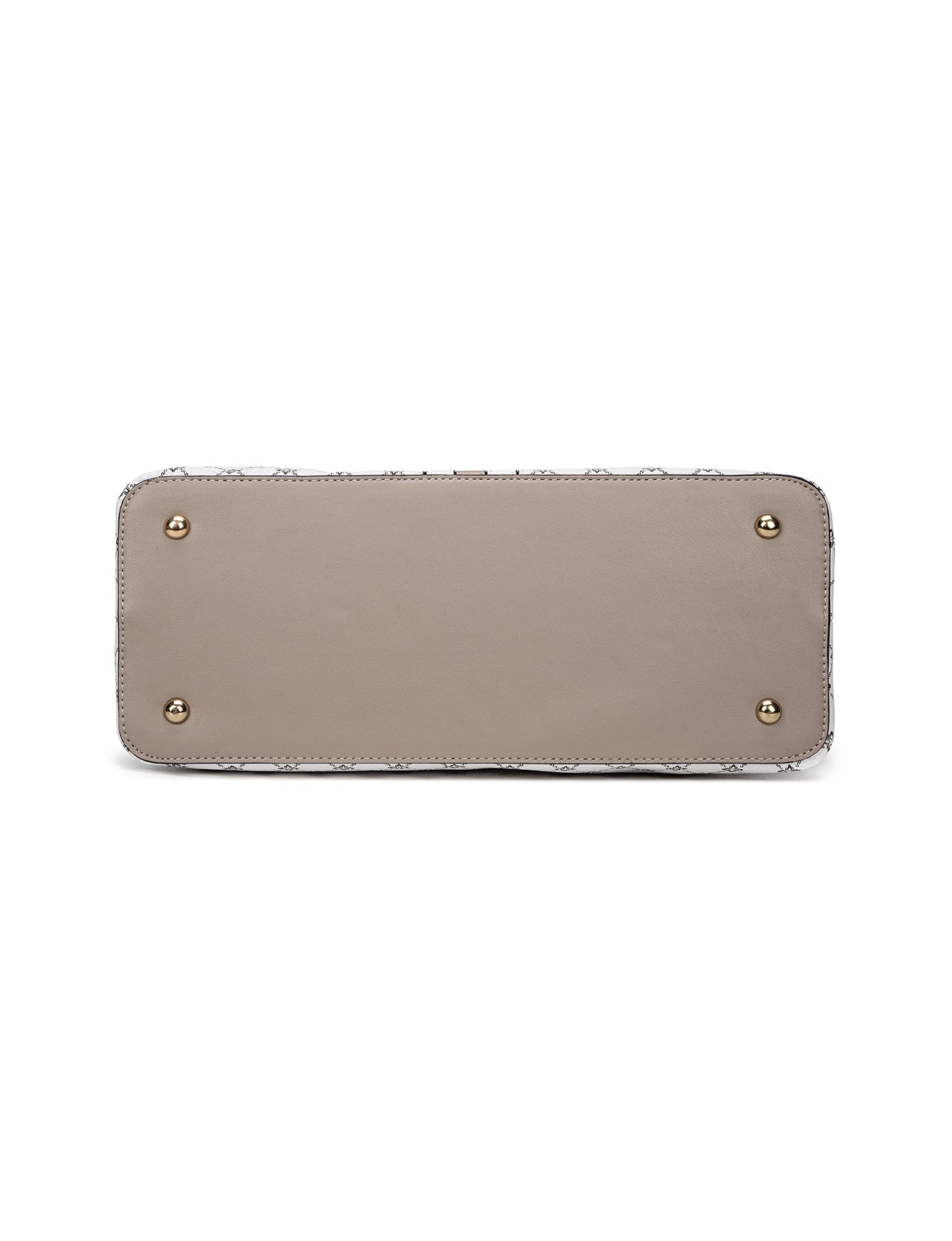 EMMALINE VEGAN BAG - WHITE & TAUPE