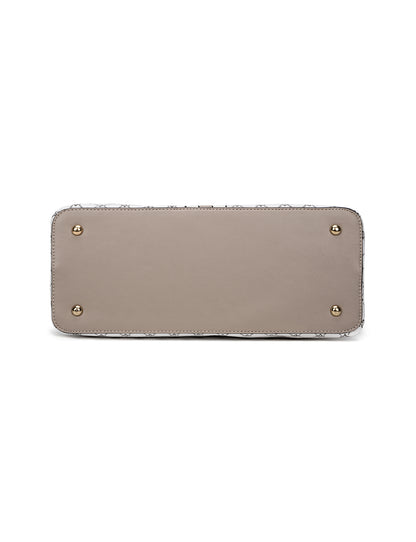 EMMALINE VEGAN BAG - WHITE & TAUPE