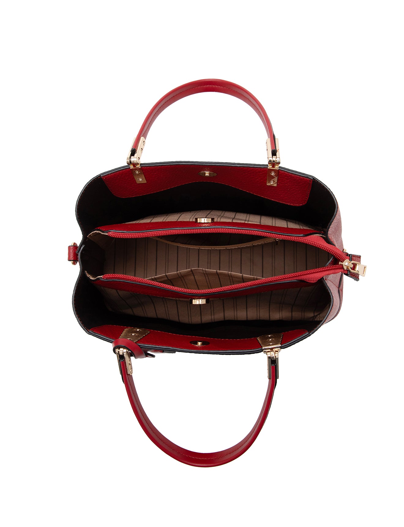 ASHER VEGAN TRIPLE COMPARTMENT BAG- XB-2350-BUR
