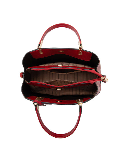 ASHER VEGAN TRIPLE COMPARTMENT BAG- XB-2350-BUR